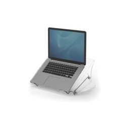 Supporto per laptop Fellowes Clarity - Regolabile in 6 altezze - Piattaforma con slot - Fino a 6 kg - Colore trasparente