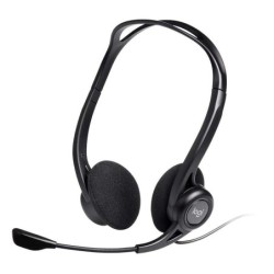 Cuffie Logitech 960 con microfono USB - Microfono pieghevole e flessibile - Comandi cablati - Cavo da 2,40 m - Colore nero