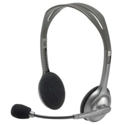 Cuffie stereo Logitech H110 con microfono pieghevole - Archetto regolabile - Jack da 3,5 mm - Cavo da 1,80 m - Colore grigio