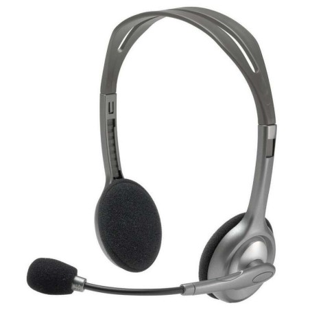 Cuffie stereo Logitech H110 con microfono pieghevole - Archetto regolabile - Jack da 3,5 mm - Cavo da 1,80 m - Colore grigio