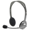 Cuffie stereo Logitech H110 con microfono pieghevole - Archetto regolabile - Jack da 3,5 mm - Cavo da 1,80 m - Colore grigio