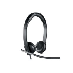 Cuffie Logitech H650E con microfono USB - Microfono pieghevole - Cuscinetti auricolari imbottiti - Comandi cablati - Colore nero