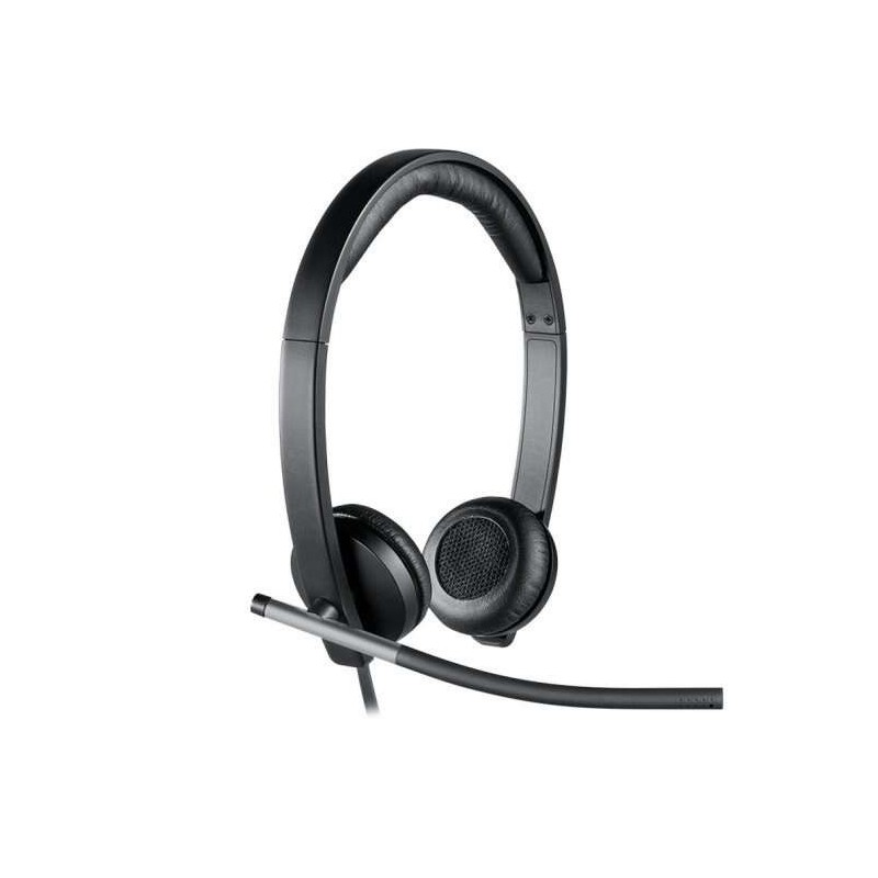 Cuffie Logitech H650E con microfono USB - Microfono pieghevole - Cuscinetti auricolari imbottiti - Comandi cablati - Colore nero