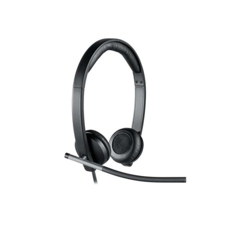Logitech H650E Auriculares con Microfono USB - Microfono Plegable - Almohadillas Acolchadas - Controles en Cable - Color Negro