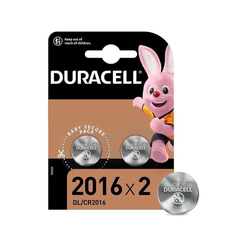 Duracell Pack de 2 Pilas Litio de Boton DL2016 3V - Tecnologia Baby Secure Duracell Pack de 2 Pilas Litio de Boton DL2016 3V - Tecnologia Baby Secure