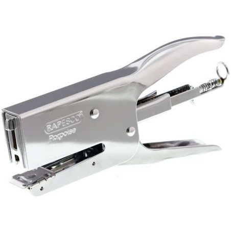 Cucitrice a pinza in metallo Rapesco Porpoise - Fino a 20 fogli - Graffette 26/6-8 mm, 24/6-8 mm - Pinzatura chiusa