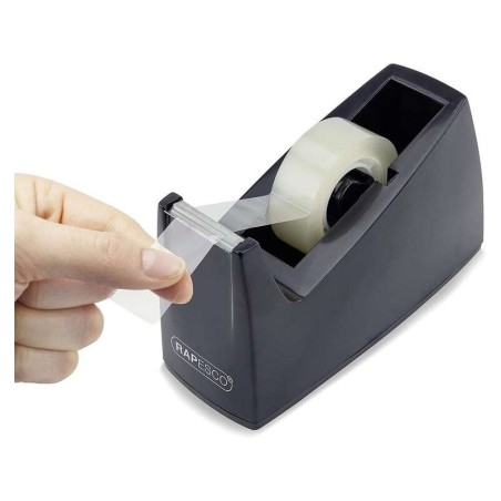 Porta Rotolo Nastro Adesivo Rapesco 19mmx33m - Base in Gomma Antiscivolo - Nastro Non Incluso
