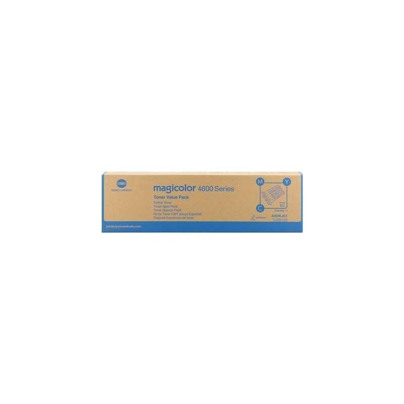 Confezione da 3 cartucce toner originali Konica Minolta MagiColor 4650/4690MF/4695MF - Ciano, Magenta, Giallo - A0DKJ52 Confezione da 3 cartucce toner originali Konica Minolta MagiColor 4650/4690MF/4695MF - Ciano, Magenta, Giallo - A0DKJ52