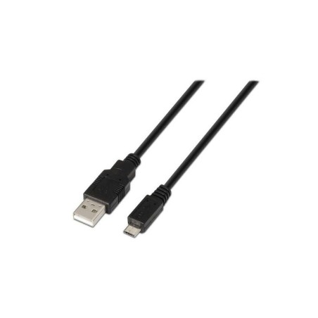 Aisens Cable USB 2.0 - Tipo A Macho a Micro B Macho - 0.8m - Color Negro