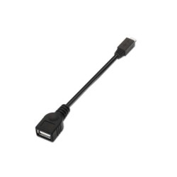 Cavo USB 2.0 OTG Aisens - Tipo Micro B Maschio-A Femmina - 15 cm - Colore Nero