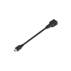 Cavo USB 2.0 OTG Aisens - Tipo Mini B Maschio-A Femmina - 15 cm - Colore Nero