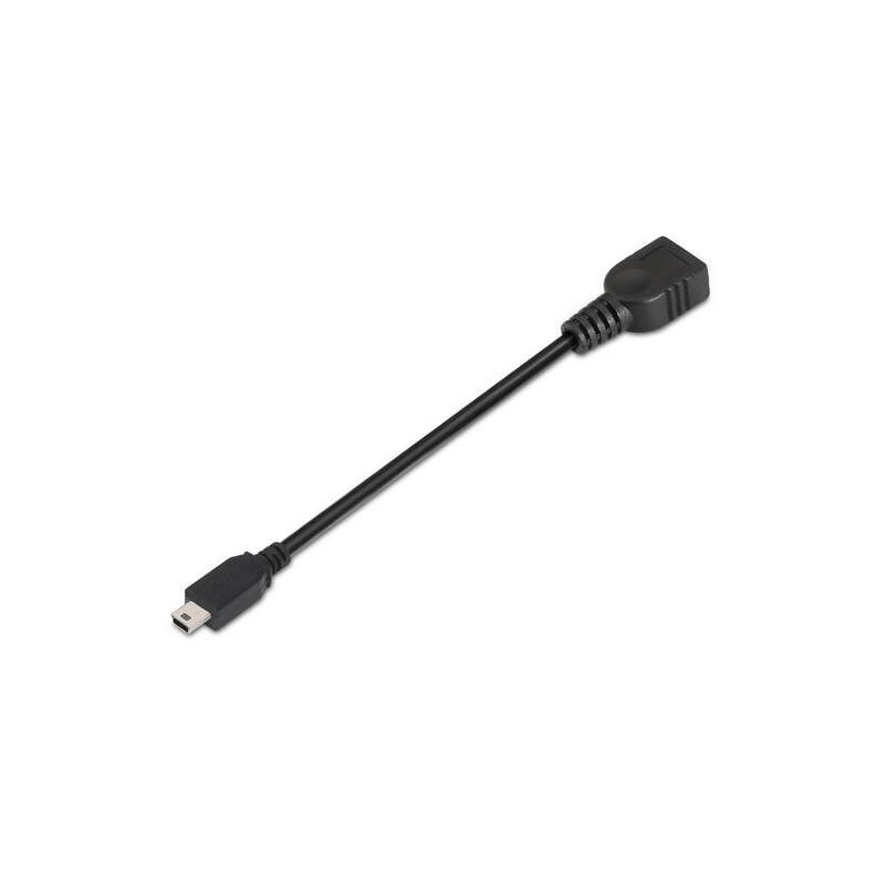 Aisens Cable USB 2.0 OTG - Tipo Mini B Macho-A Hembra - 15cm - Color Negro Aisens Cable USB 2.0 OTG - Tipo Mini B Macho-A Hembra - 15cm - Color Negro