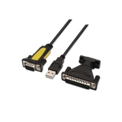 Convertitore USB-Seriale Aisens - Tipo A Maschio a RS232 DB9/M DB25/M - 1,8 m - Colore Nero
