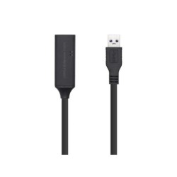 Aisens Cavo Prolunga USB 3.0 con Amplificatore e Alimentazione - Tipo A/MA/H - 10m - Colore Nero