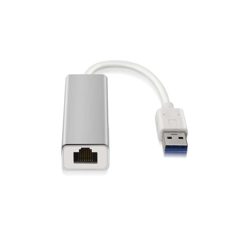 Convertitore adattatore di rete Aisens RJ45 a USB 3.0 Gigabit 10/100/1000 Mbps - Colore argento Convertitore adattatore di rete Aisens RJ45 a USB 3.0 Gigabit 10/100/1000 Mbps - Colore argento