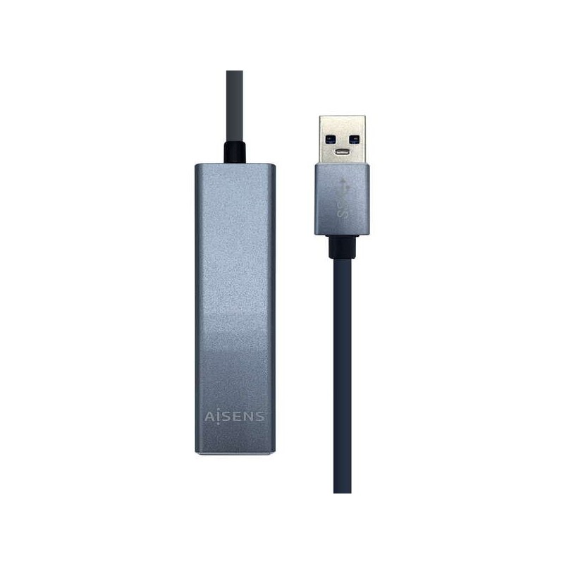 Aisens Conversor USB 3.0 a Ethernet GIGABIT 10/100/1000 MBPS + HUB 3xUSB3.0 - 15cm - Color Gris Aisens Conversor USB 3.0 a Ethernet GIGABIT 10/100/1000 MBPS + HUB 3xUSB3.0 - 15cm - Color Gris