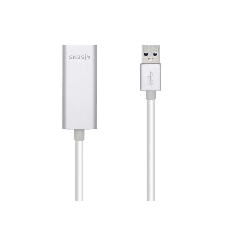 Convertitore Aisens USB 3.0 a Gigabit Ethernet 10/100/1000 Mbps - 15 cm - Colore Argento Convertitore Aisens USB 3.0 a Gigabit Ethernet 10/100/1000 Mbps - 15 cm - Colore Argento