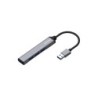 Aisens Hub USB 3.0 Aluminio - Tipo A Macho a 4xTipo A Hembra - 10cm - Color Gris