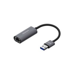 Aisens Conversor USB 3.0 a Ethernet Gigabit 10/100/1000 Mbps - 15cm - Color Gris