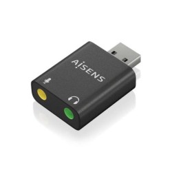 Convertitore audio da USB-A a Aisens 48KHz - USB-A/M-2xJACK 3.5/H - Colore nero