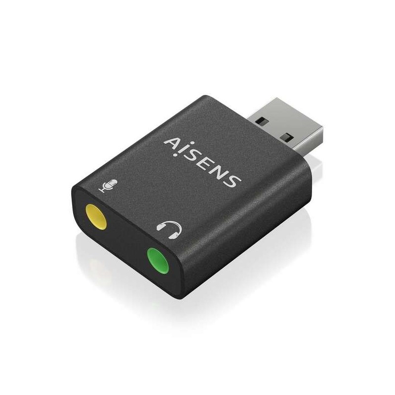 Convertitore audio da USB-A a Aisens 48KHz - USB-A/M-2xJACK 3.5/H - Colore nero Convertitore audio da USB-A a Aisens 48KHz - USB-A/M-2xJACK 3.5/H - Colore nero