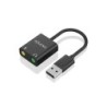 Aisens Conversor USB-A a Audio 48KHz - USB-A/M-2xJACK 3.5/H - 10cm - Color Negro
