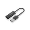 Aisens Conversor USB-A a Audio 48KHz - USB-A/M-JACK 3.5/H - 10cm - Color Negro