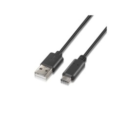 Cavo Aisens USB tipo C a USB A 2.0 - Ricarica rapida - 2,0 m - Colore nero