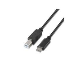 Cavo stampante Aisens USB 2.0 3A - Tipo USB-C maschio a B maschio - 1,0 m - Colore nero