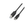 Cavo stampante Aisens USB 2.0 3A - Tipo USB-C maschio a B maschio - 1,0 m - Colore nero