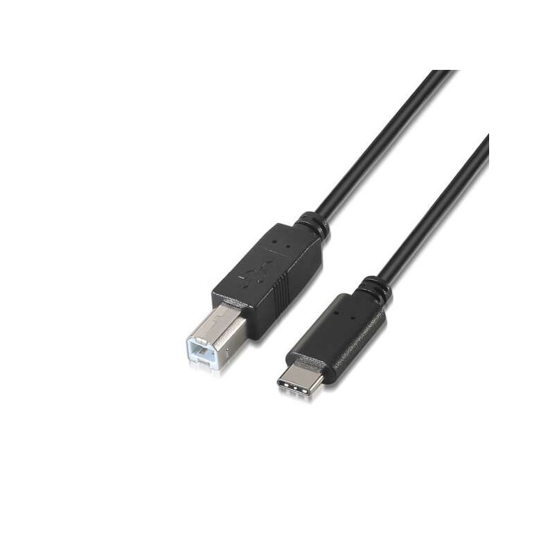 Cavo stampante Aisens USB 2.0 3A - Tipo USB-C/MB Maschio - 2,0 m - Colore nero Cavo stampante Aisens USB 2.0 3A - Tipo USB-C/MB Maschio - 2,0 m - Colore nero