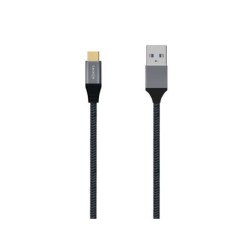Cavo Aisens USB 3.1 GEN2 in alluminio 10GBPS 3A - TIPO USB-C/MA/M - 1,0 M - Colore Grigio
