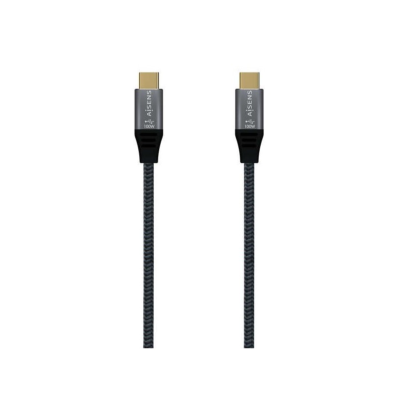 Aisens Cavo USB 3.2 GEN2x2 Alluminio 20GBPS 5A 100W E-MARK - TIPOUSB-C/M-USB-C/M - 2.0M - Colore Grigio Aisens Cavo USB 3.2 GEN2x2 Alluminio 20GBPS 5A 100W E-MARK - TIPOUSB-C/M-USB-C/M - 2.0M - Colore Grigio
