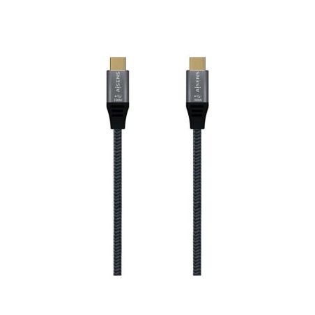 Aisens Cavo USB 3.2 GEN2x2 Alluminio 20GBPS 5A 100W E-MARK - TIPOUSB-C/M-USB-C/M - 2.0M - Colore Grigio