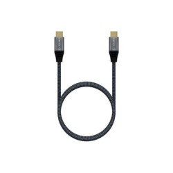 Aisens Cable USB 3.2 Gen2x2 Aluminio 20Gbps 8K@30Hz 5A 100W E-Mark, Tipo USB-C/M-USB-C/M - 1.0m - Color Gris