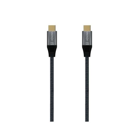 Cavo USB 3.2 Gen2x2 Aisens Alluminio 20Gbps 8K@30Hz 5A 100W E-Mark, Tipo USB-C/M-USB-C/M - 1.5m - Colore Grigio
