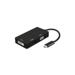 Convertitore Aisens da USB-C a DVI/HDMI/VGA - USB-C/M-DVI/H-HDMI/H-VGA/H - 15 cm - Colore nero