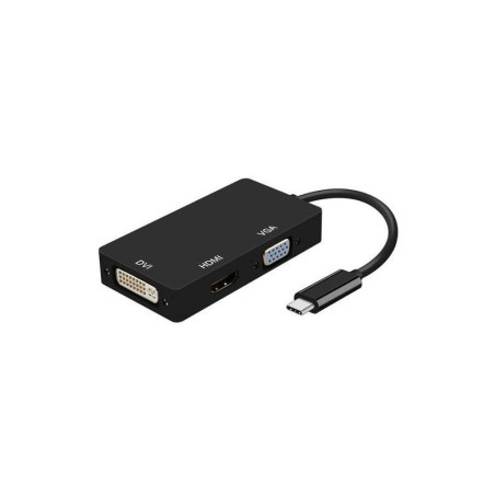 Convertitore Aisens da USB-C a DVI/HDMI/VGA - USB-C/M-DVI/H-HDMI/H-VGA/H - 15 cm - Colore nero