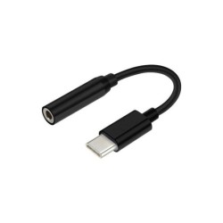 Convertitore audio da USB-C a Aisens - Frequenza di campionamento 384KHz 32Bit - USB-C/M-JACK 3,5/H - 15 cm - Colore nero