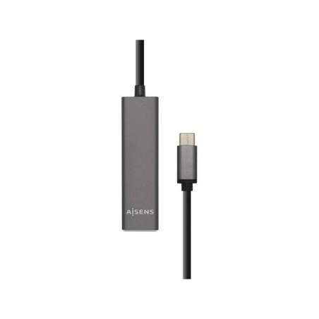 Aisens HUB USB 3.1 USB-C - Da USB-C Maschio a 4xTipo A Femmina - 15 cm - Colore Grigio