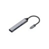Hub USB-C Aisens USB 3.1 - Da USB-C maschio a 4xTipo A femmina - 10 cm - Colore grigio