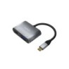 Convertitore Aisens da USB-C a VGA/HDMI 4K - USB-C/M-VGA/H-HDMI/H - 15 CM - Colore grigio