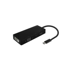 Convertitore Aisens da USB-C a DP/DVI/HDMI/VGA - USB-C/M-DP/H-DVI/H-HDMI/H-VGA/H - 15 cm - Nero