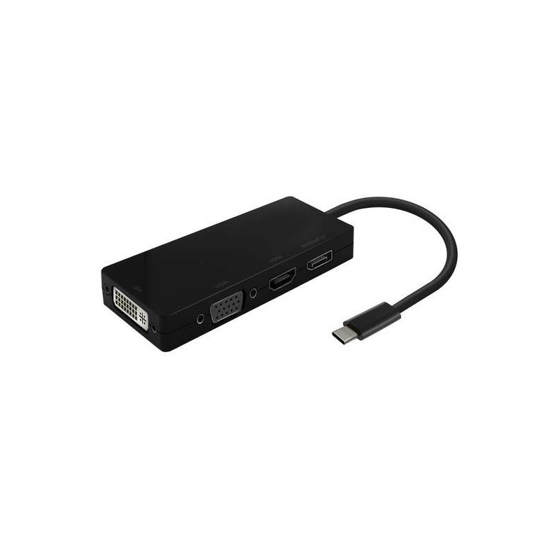 Aisens Conversor USB-C a DP/DVI/HDMI/VGA - USB-C/M-DP/H-DVI/H-HDMI/H-VGA/H - 15cm - Color Negro Aisens Conversor USB-C a DP/DVI/HDMI/VGA - USB-C/M-DP/H-DVI/H-HDMI/H-VGA/H - 15cm - Color Negro