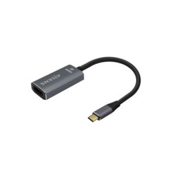 Aisens Conversor Aluminio USB-C a HDMI 4K@60Hz - USB-C/M-HDMI/H - 15cm - Color Gris
