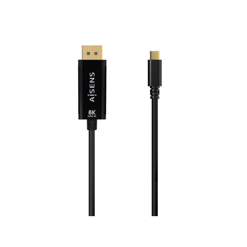 Cavo convertitore Aisens da USB-C a Displayport 8K@60Hz - USB-C/M-DP/M - 0,8 m - Nero Cavo convertitore Aisens da USB-C a Displayport 8K@60Hz - USB-C/M-DP/M - 0,8 m - Nero