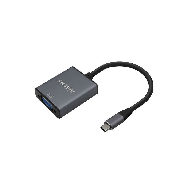 Convertitore Aisens da USB-C a VGA in alluminio - USB-C/M-Hdb15/H - 15 cm - Colore grigio Convertitore Aisens da USB-C a VGA in alluminio - USB-C/M-Hdb15/H - 15 cm - Colore grigio