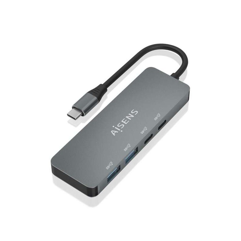Aisens Hub USB 3.2 GEN2 10G USB-C - USB-C/M-2xUSB-C/H-2xUSB-A/H - 15cm - Colore Grigio Aisens Hub USB 3.2 GEN2 10G USB-C - USB-C/M-2xUSB-C/H-2xUSB-A/H - 15cm - Colore Grigio