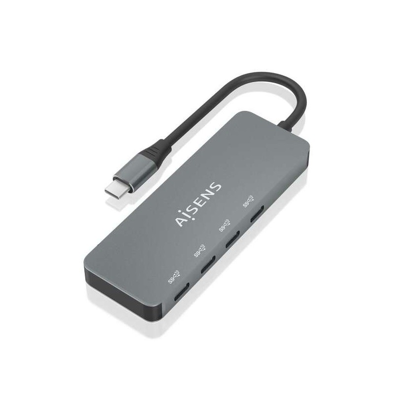 Aisens Hub USB 3.2 GEN2 10G USB-C - USB-C/M-4xUSB-C/H - 15cm - Color Gris Aisens Hub USB 3.2 GEN2 10G USB-C - USB-C/M-4xUSB-C/H - 15cm - Color Gris