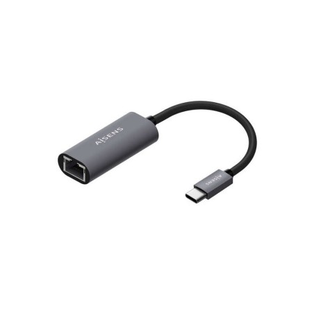 Aisens Conversor USB3.1 GEN1 USB-C a Ethernet Gigabit 10/100/1000 Mbps - 15cm - Color Gris